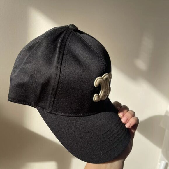🔘Celine Triomphe Black Adjustable Unisex Baseball Cap - Picture 4 of 5